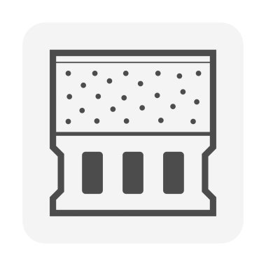 Beyaz arkaplanda boş çekirdek beton taşıyıcı simgesi tasarımı.