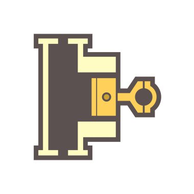 Kompresör ya da piston kompresör simgesi karşılaşılıyor. Cihaz, yüksek basınçta gaz vermek için pozitif bir yer değiştirme kompresörüdür. Klima HVAC sistemindeki sıcaklık ve nem kontrol teknolojisi için.