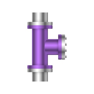Çelik boru bağlantı simgesi tasarımı beyaz arkaplanda izole edildi.