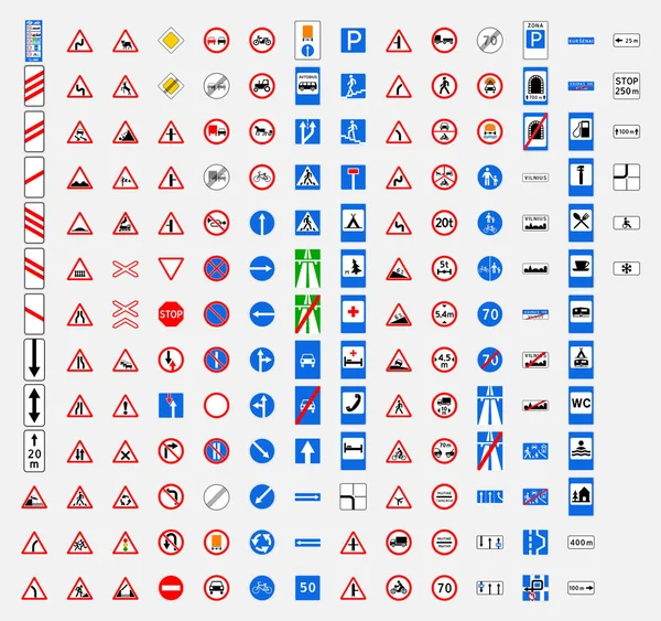 Señal Tráfico Vial Símbolo Lithuania — Vector de stock