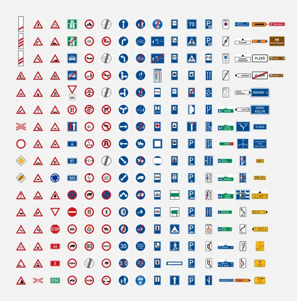 Señal Tráfico Carretera Símbolo Checo — Archivo Imágenes Vectoriales