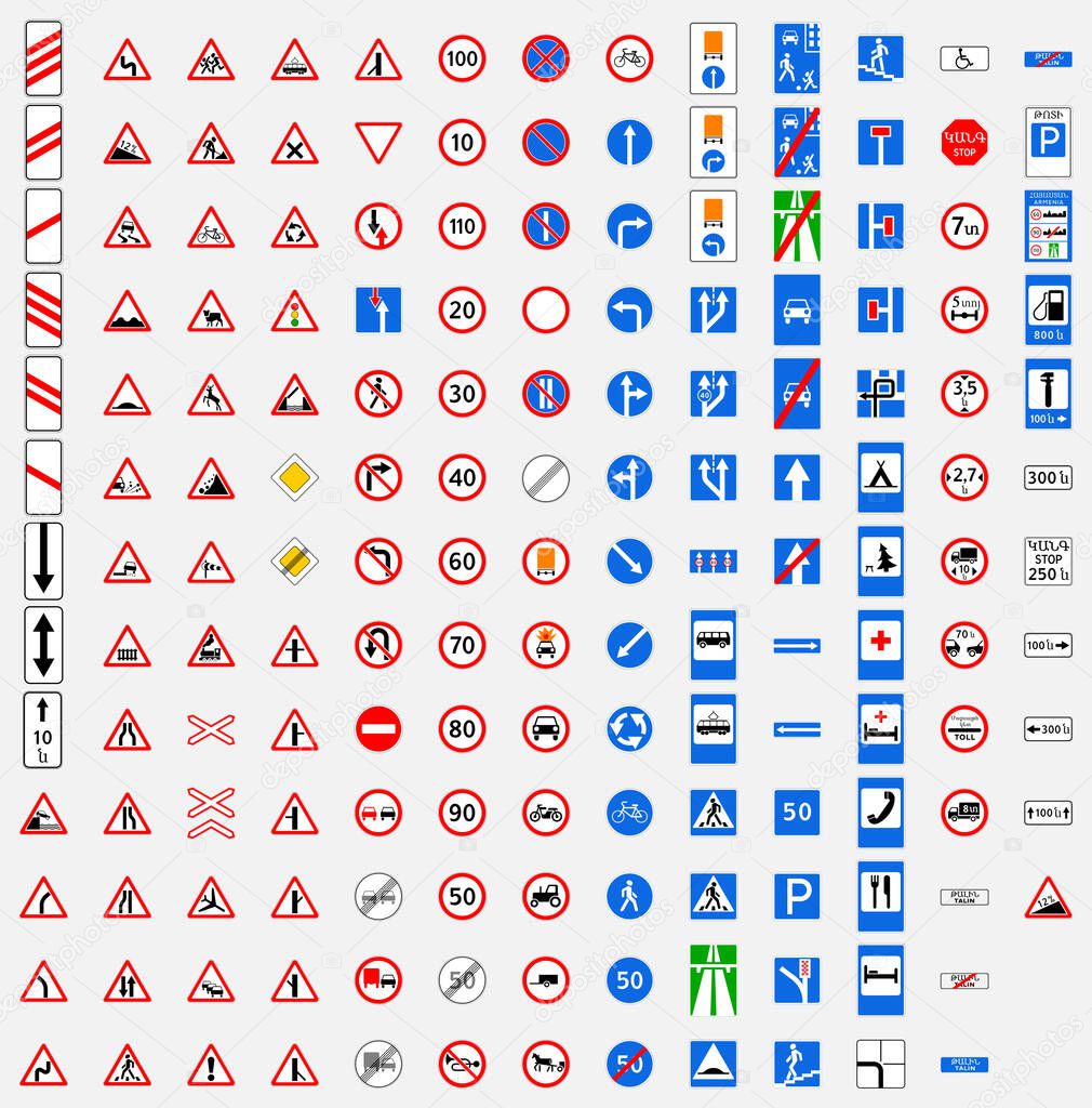 road traffic sign symbol armenia