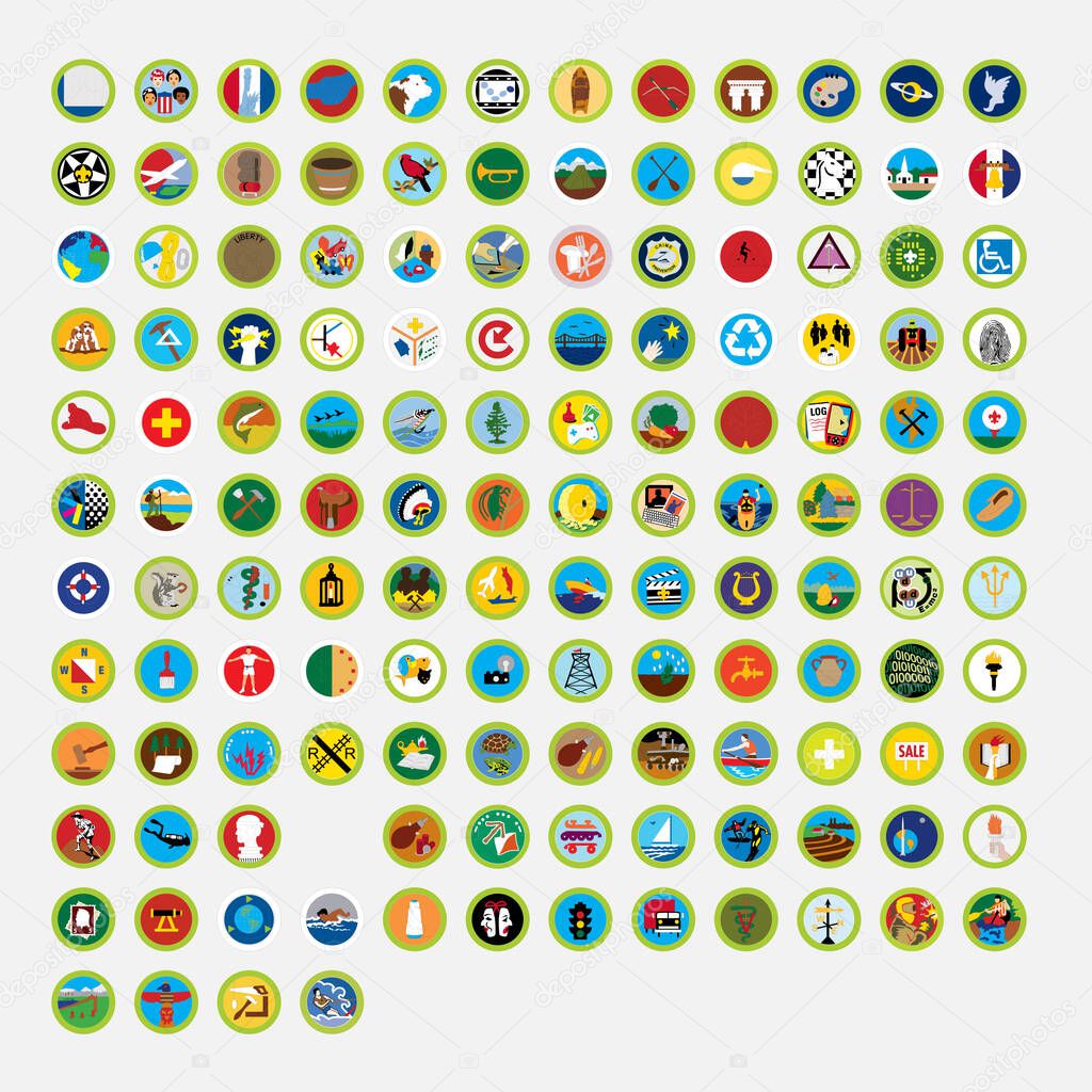 Scout Guías Emblema Logotipo Insignia Mérito Insignia Estados Unidos  América Vector de stock por ©sharoro 380163968, image size:1024x1024