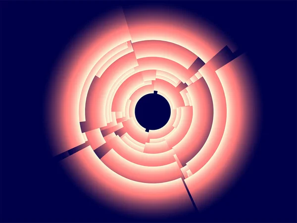 นหล งนามธรรมวงกลมท องแสง แนวค ดในอนาคตและเทคโนโลย — ภาพเวกเตอร์สต็อก