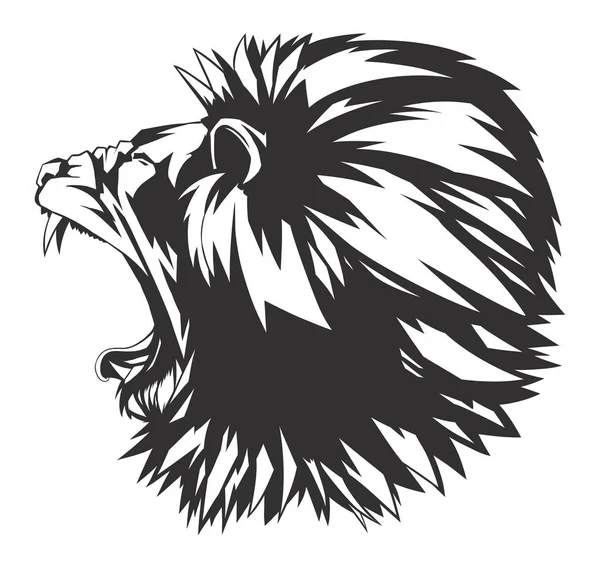 Roaroing ライオン ヘッド あなたの シャツの単色ロゴ — ストックベクタ