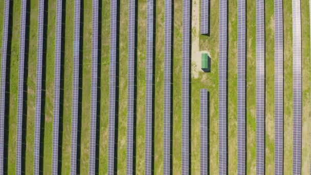 El panel solar produce energía verde y respetuosa con el medio ambiente del sol poniente — Vídeo de stock