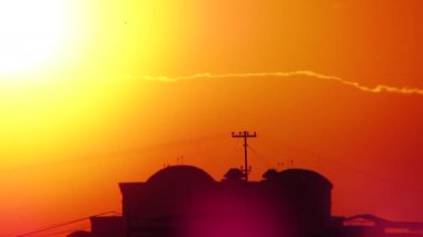 Güzel turuncu ateşli gökyüzü