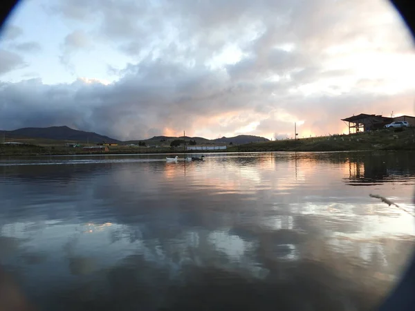 Peyzaj, Berlin Kolombiya, atardecer con patos