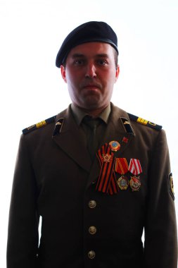 Beyaz arka planda SSCB 'nin askeri