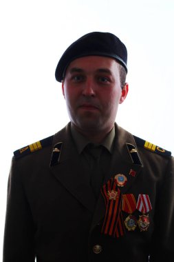 Beyaz arka planda SSCB 'nin askeri