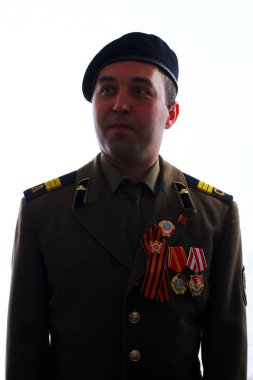 Beyaz arka planda SSCB 'nin askeri