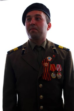 Beyaz arka planda SSCB 'nin askeri