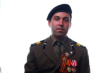 Beyaz arka planda SSCB 'nin askeri