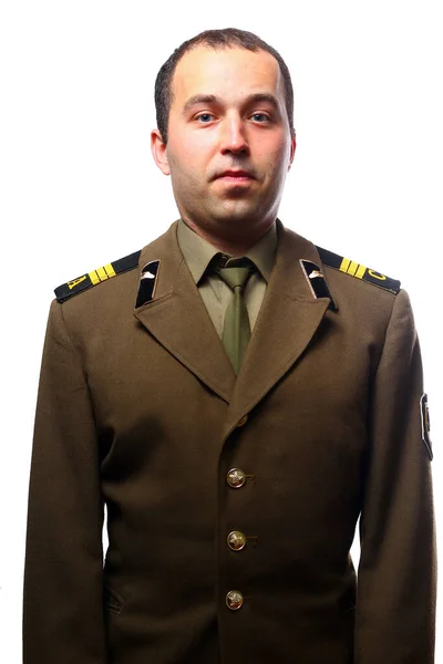 Soldat Der Udssr Auf Weißem Hintergrund — Stockfoto