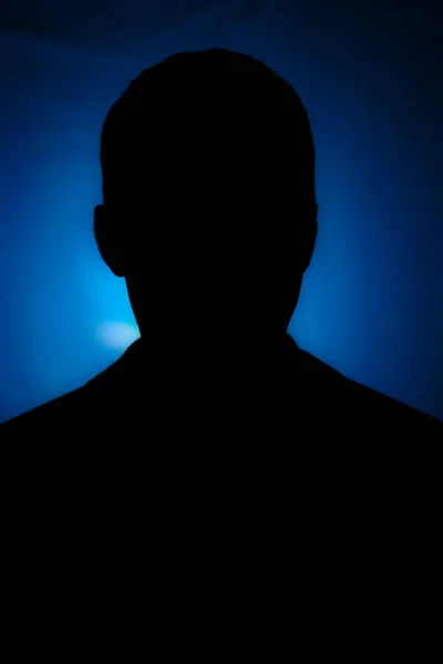 Black Silhouette Unknown Incognito Concept Surveillance Detective Personal Data Protection — Stock Photo, Image