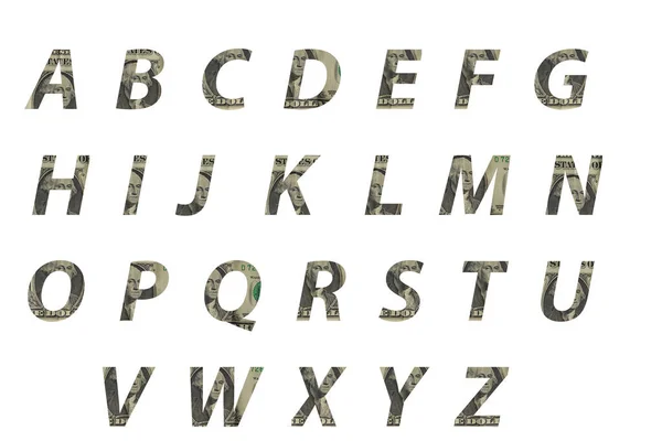 Alphabet Billet Abc Sur Fond Blanc Isolé — Photo