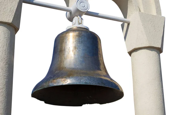 Old Cast Bell White Background Isolated — Stock Photo, Image