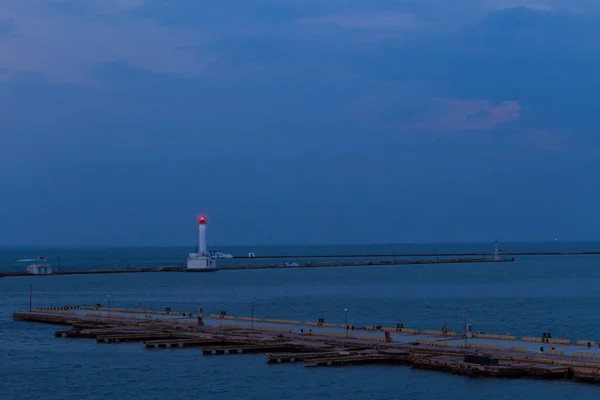 Lighthouse Sea Sunset Background — Stock Photo, Image