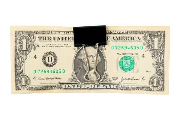 Dollar Office Clips Paper White Background Isolated — Stock Photo, Image
