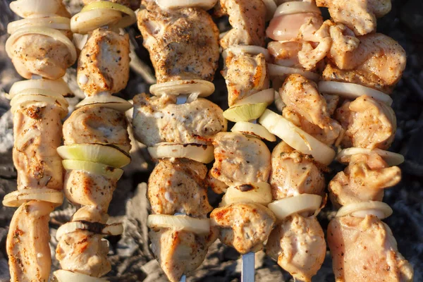 Kuřecí Kebab Špejlích — Stock fotografie