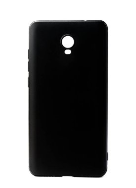 Beyaz arka planda siyah koruyucu akıllı telefon çantası, izole edilmiş.