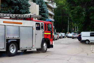 Balti, Moldova, 15 Ağustos 2017 Araba yangını