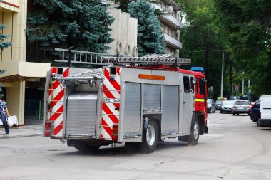 Balti, Moldova, 15 Ağustos 2017 Araba yangını