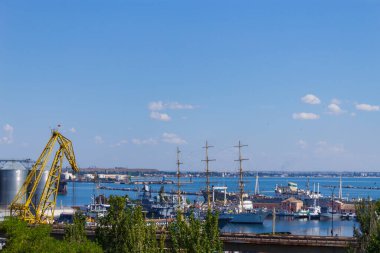Odessa, Ukrayna 6 Temmuz 2018 Endüstriyel Liman Bölgesi