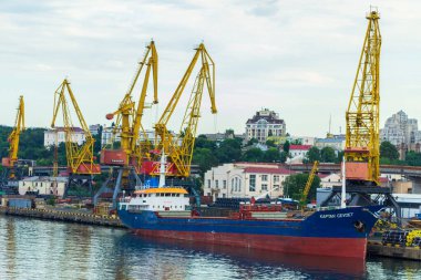 Odessa, Ukrayna 7 Temmuz 2018 Endüstriyel Liman Bölgesi
