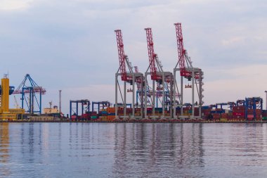 Odessa, Ukrayna 7 Temmuz 2018 Endüstriyel Liman Bölgesi