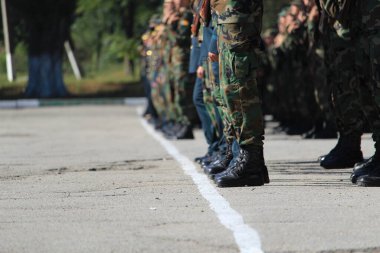 Balti (Beltsy), Moldova 21 Eylül 2018 Orduda Açık Gün. Geleneksel olarak, bugün bir geçit töreni ve acemilerin yeminidir.