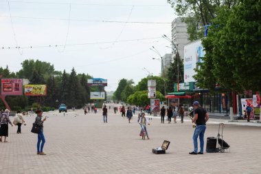 Balti (Beltsy), Moldova 8 Mayıs 2018 Vasile Alecsandri Meydanı
