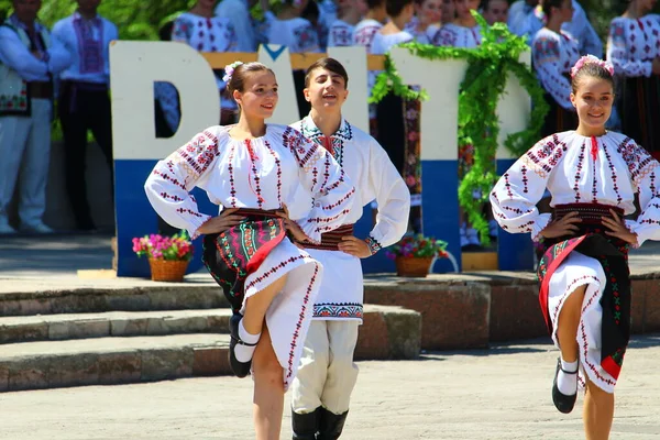 Balti Moldova June 2019 Folklore Authentic Holiday Day National Costume — Stock Photo, Image