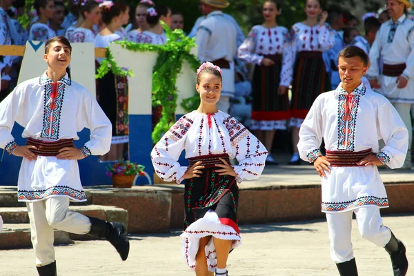Balti Moldova June 2019 Folklore Authentic Holiday Day National Costume — Stock Photo, Image