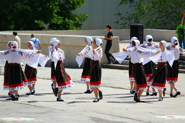 Balti Mołdawia Czerwca 2019 Folklor Autentyczne Święto Dzień Stroju Narodowego — Zdjęcie stockowe