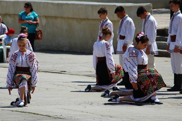 Balti Moldova Haziran 2019 Folklor Özgün Bayramı Ulusal Kostüm Günü — Stok fotoğraf
