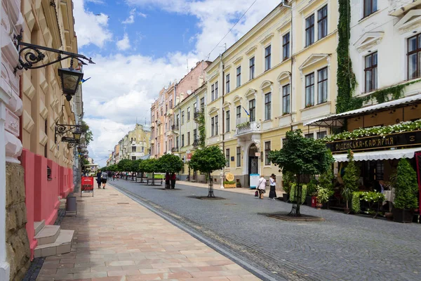 Tchernivtsi Ukraine 1Er Juillet 2018 Rue Kobylyanskaya Ruelle Centrale Ville — Photo