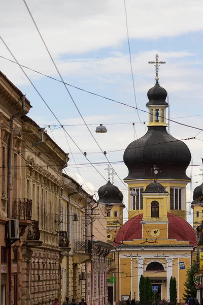 Chernivtsi Ukraina Juli 2018 Antagande Cathedral Russian Church Urban Miljö — Stockfoto