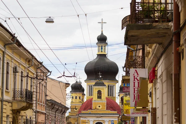 Chernivtsi Ukraina Juli 2018 Antagande Cathedral Russian Church Urban Miljö — Stockfoto