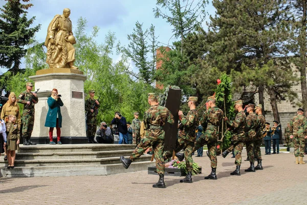 Balti Beltsy Moldavie Mai 2017 Défilé Victoire Dans Ville — Photo