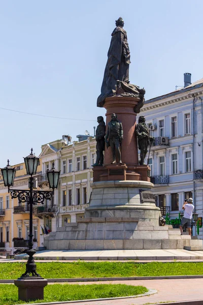 Odessa Ukraina Juli 2018 Monument Till Catherine Och Grundarna Staden — Stockfoto