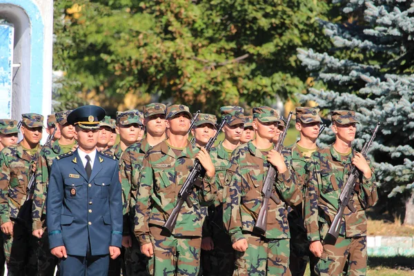 Balti Beltsy Moldova September 2018 Open Day Army 传统上 今天是新兵的游行和宣誓日 — 图库照片