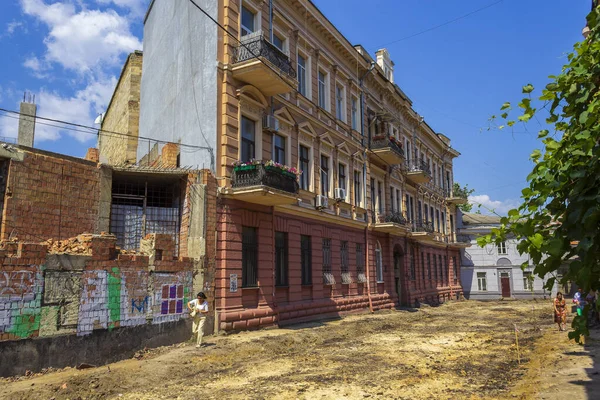 Odessa Ukraine July 2019 Repair Work Road Services Historic Center — Stock Photo, Image