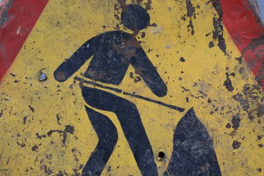 Eski püskü Grunge Yol İşareti. Arkaplan