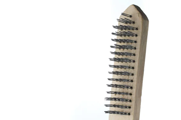 Brush Metal Pile Brushing Wood Hand Tool — Stock Photo, Image