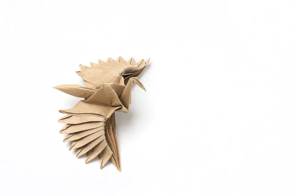 Papierowa Makieta Origami Wybiórcze Skupienie Lekkie Tło — Zdjęcie stockowe