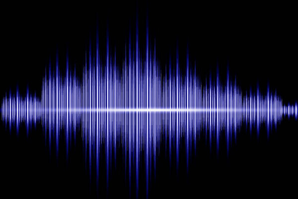 Imitation of a sound wave on a black background. Graphic resource