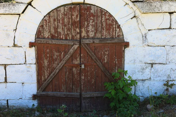 Closed Gates Doors Wine Cellar Background — Stock Photo, Image