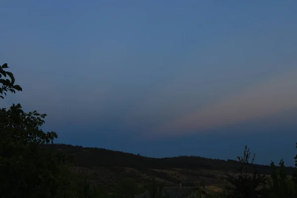 Красивое Время Заката Сельской Местности Вечерние Сумерки После Заката Абстрактный — стоковое фото
