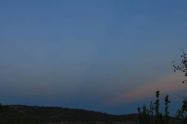 Schöne Sonnenuntergangszeit Auf Dem Land Abenddämmerung Nach Sonnenuntergang Abstrakter Rustikaler — Stockfoto